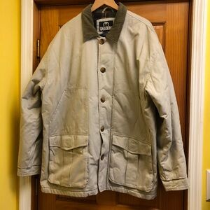 WOODLAKE Men's Barn COAT / Size XL Jack/ Tan Canvass / Flannel Lining / Corduroy